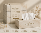 VELORA Premium Facial Tissues – Pack of 4 | 60 Tissues per Box | Soft, Strong & Absorbent