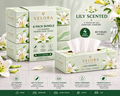 VELORA Lily Scented Premium Facial Tissues – Pack of 4 | 60 Tissues per Box | Soft, Strong & Absorbent