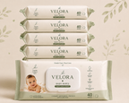 Velora Baby Wipes – Soft, Safe & Pure | 40 Wipes Each | Pack of 6 (240 Wipes Total)
