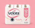 Velora Marshmallow Scented 3-Ply Quilted Toilet Tissue – 12 Roll Pack