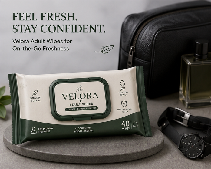 Velora Adult Wipes – Extra Soft & Gentle | 40 Wipes Each | Pack of 6 – 240 Wipes Total