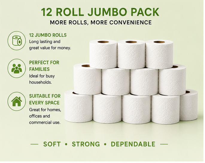 Velora AleoVera Scented 3-Ply Quilted Toilet Tissue – 12 Roll Pack