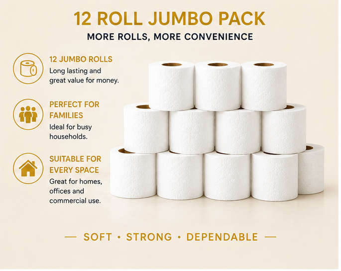 Velora Classic Scented 3-Ply Quilted Toilet Tissue – 12 Roll Pack