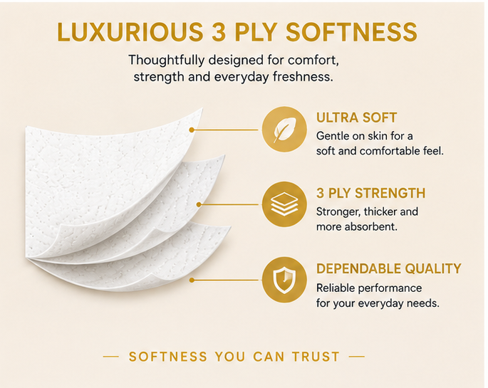 Velora Classic Scented 3-Ply Quilted Toilet Tissue – 12 Roll Pack