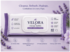 Velora Facial Wipes – Cleanse, Refresh & Hydrate | 40 Wipes Each | Pack of 6 – 240 Wipes Total