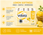 Velora Lemon Scented 3-Ply Quilted Toilet Tissue – 12 Roll Pack