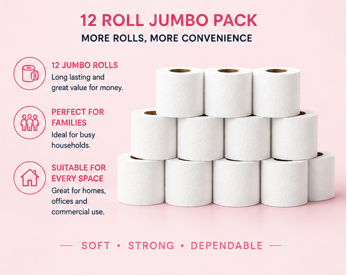 Velora Marshmallow Scented 3-Ply Quilted Toilet Tissue – 12 Roll Pack