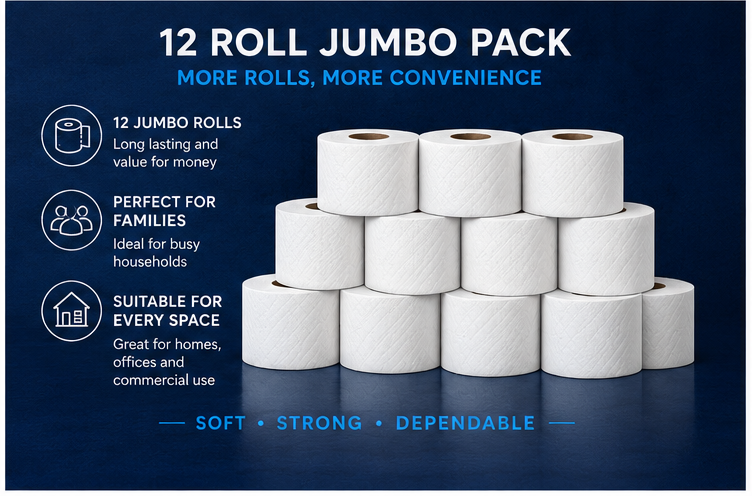 Velora Midnight Storm Scented 3-Ply Quilted Toilet Tissue – 12 Roll Pack