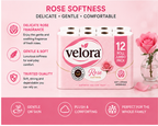 Velora Rose Scented 3-Ply Quilted Toilet Tissue – 12 Roll Pack
