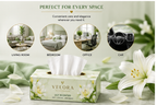 VELORA Lily Scented Premium Facial Tissues – Pack of 4 | 60 Tissues per Box | Soft, Strong & Absorbent